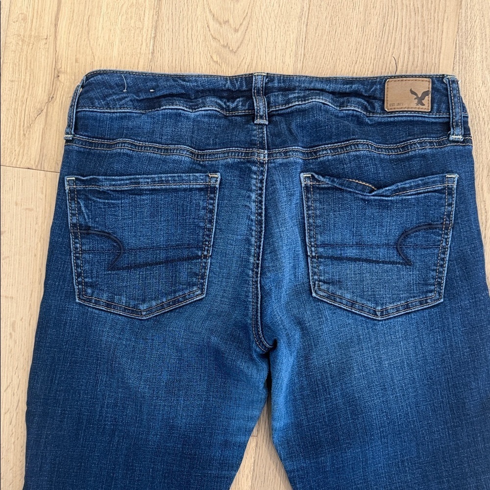 American Eagle Dark Blue Super Stretch Skinny Jeans – Size 6 Short - Picture 9 of 11